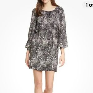 JOIE Aminata Mixed Animal Print Long Sleeve Minidress In Caviar Size XS